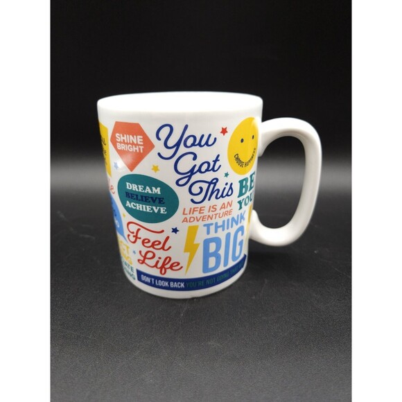 Positive affirmations Mug Feel Good Rainbow Happy Ginger Fox Coffee Tea Mug - Picture 1 of 5